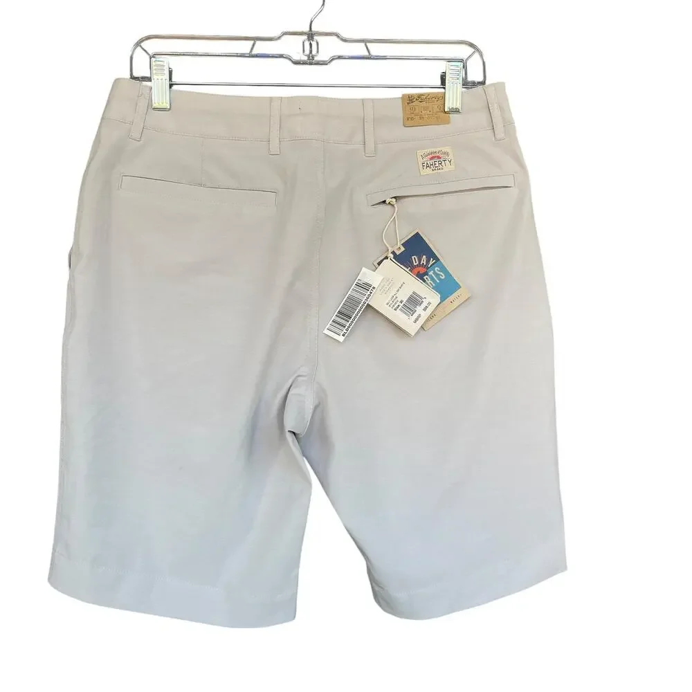 Faherty All Day Shorts‎ Mens 30 Stone Gray 9 Inch Land Water Stretch Lightweight